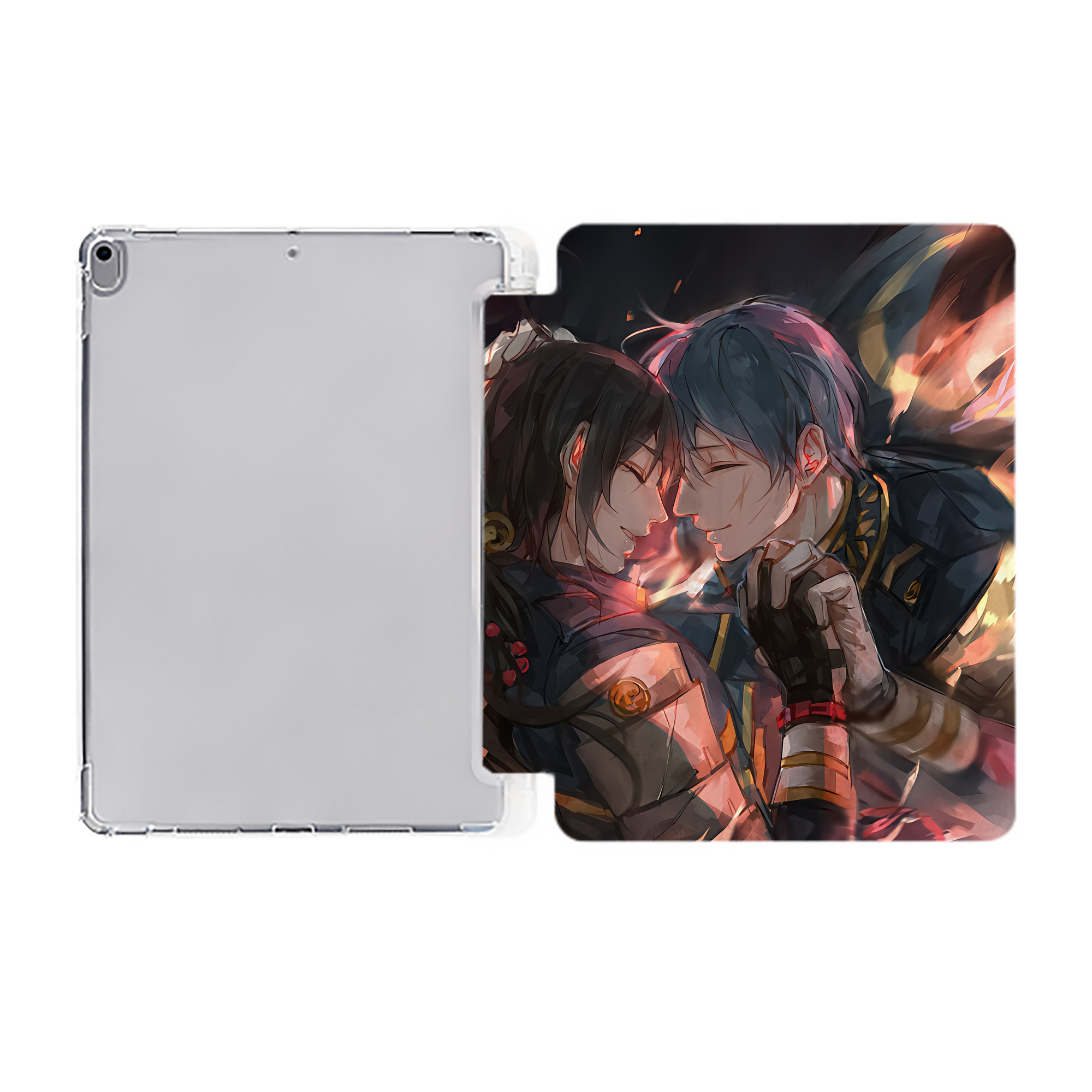 （画像用） 刀剣乱舞 Touken Ranbu IPad ケース ペン収納付き 三つ折りスタンド PUレザー×シリコン 対応機種9.5/10.5/10.9インチ
